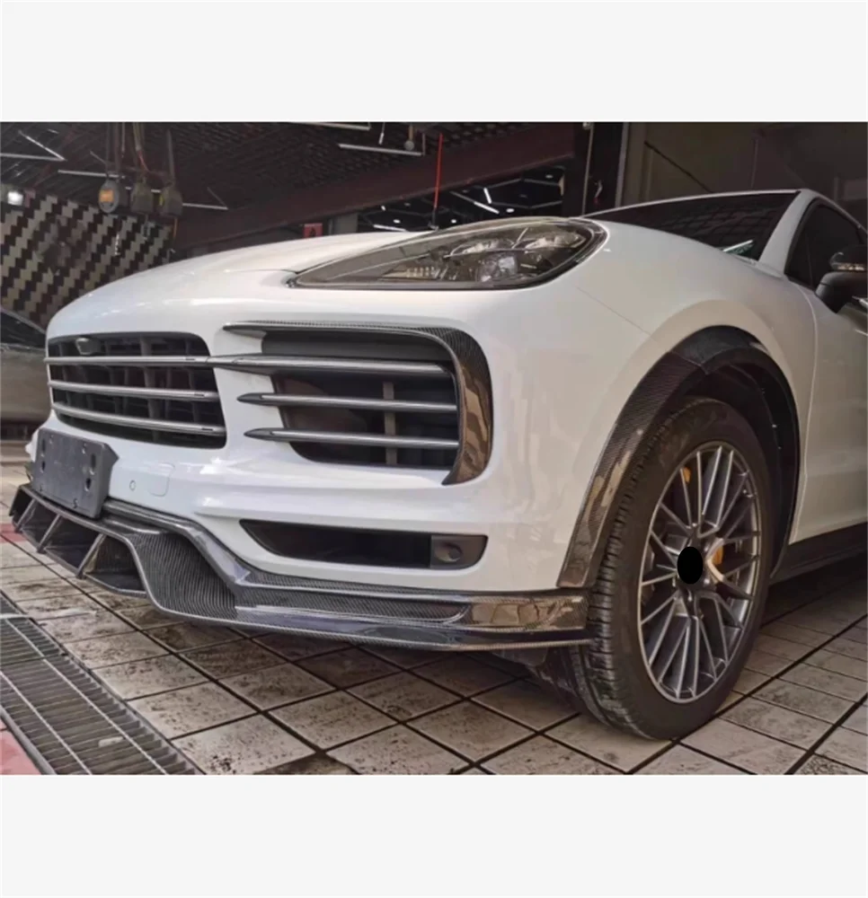 Car body kit surround Front rear lip Wheel eyebrow Side skirts top wing spoiler For Porsche Cayenne