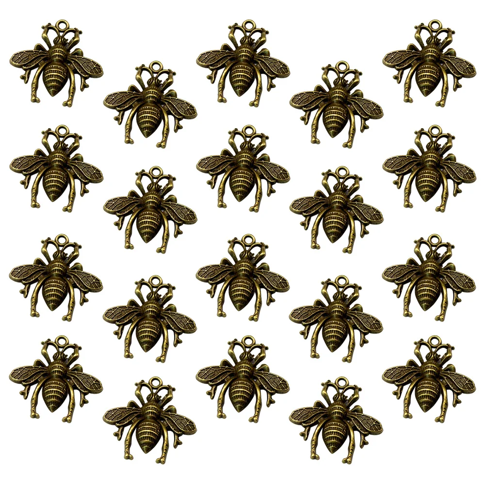 

20 Pcs Alloy Bee Pendant Jewelry Making Pendants Charm DIY Charms Silver