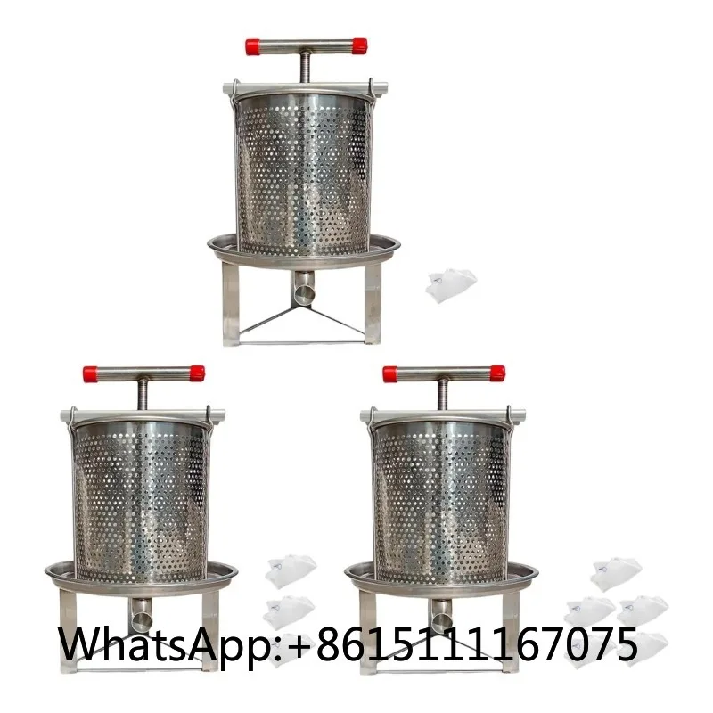 Household Stainless Steel Honey Presser Large Size Honey Extraction Equipment Manual Press For Home Wine Honey Processing