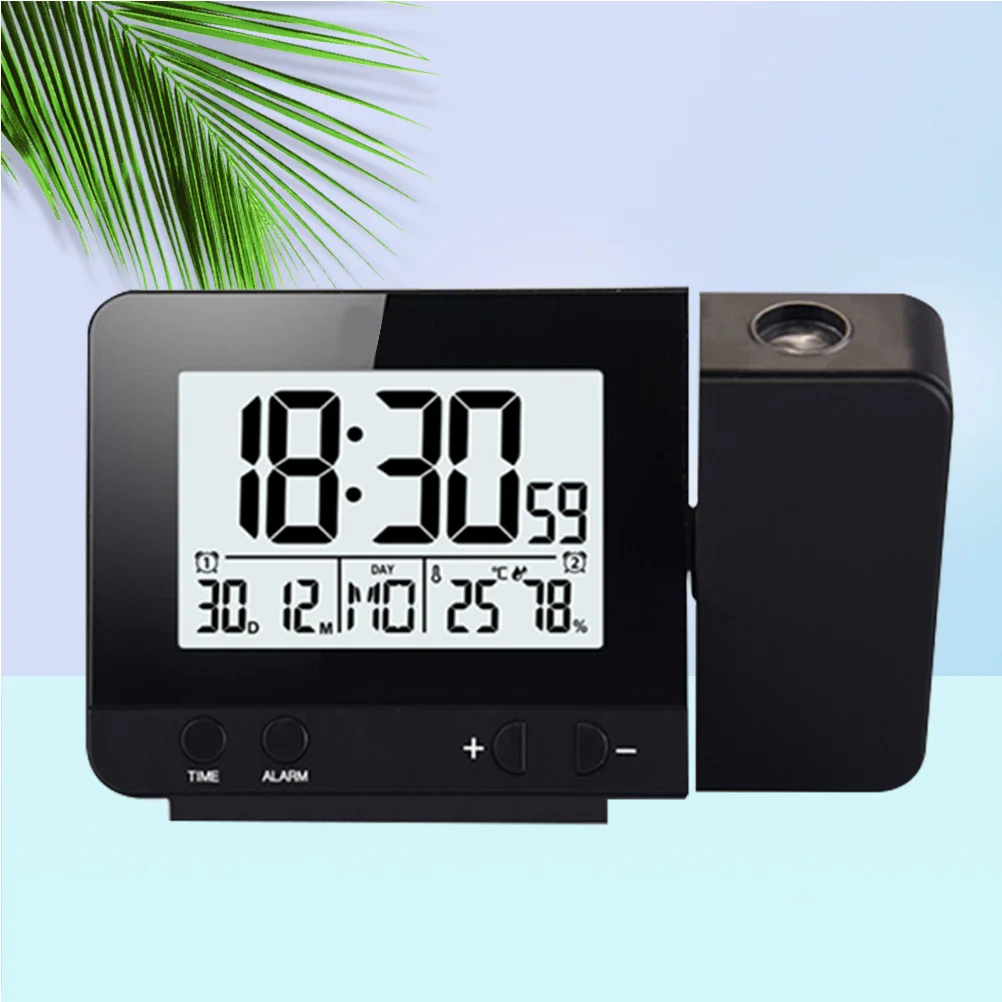 

LED Clock Multi-Function Alarm Clock Black Home Office School USB Powered Projection Time Temperature Display Double Alarm