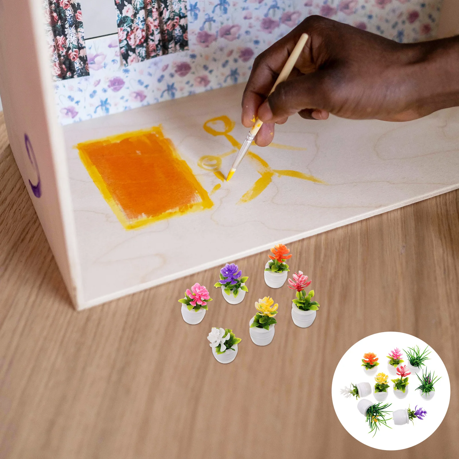 

9pcs Miniature Landscape Ornaments Micro Simulation Potted Plants For Dollhouse Decor Realistic Japanese Garden Mini Plants