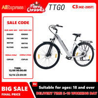 TTGO HZ-28ST 28 Inch Electric Bicycle for Men Woman E-Bike 250W 36V 20AH City Commuter E-bike with Color Display 45N.M