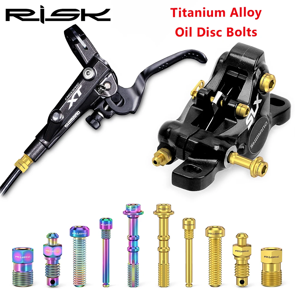 RISK Titanium Screw Bicycle Oil Disc Brake Clamp Bolts For SHIMANO/SRAM MTB Bike All series Oil Disc Brake Oil Tube Caliper Bolt