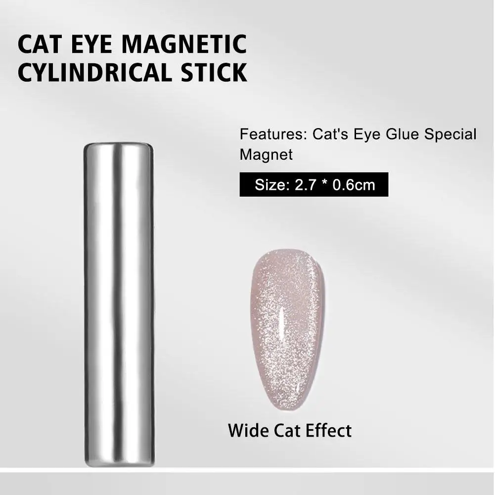 Palo cilíndrico magnético de ojo de gato, barniz de Gel UV, herramienta multifunción para uñas, pluma de decoración, imán francés, maníaco fuerte, R2M9