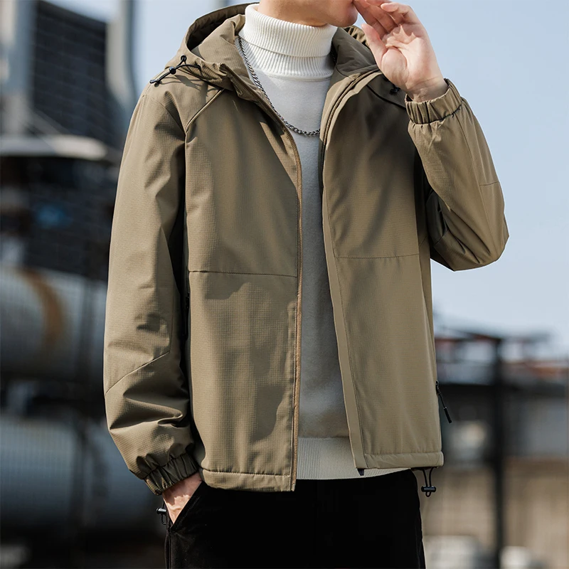 

Мужская плюшевая теплая куртка на осень-зиму, толстая повседневная модная водонепроницаемая ветрозащитная куртка с капюшоном, универсальная куртка, спортивная одежда для мужчин