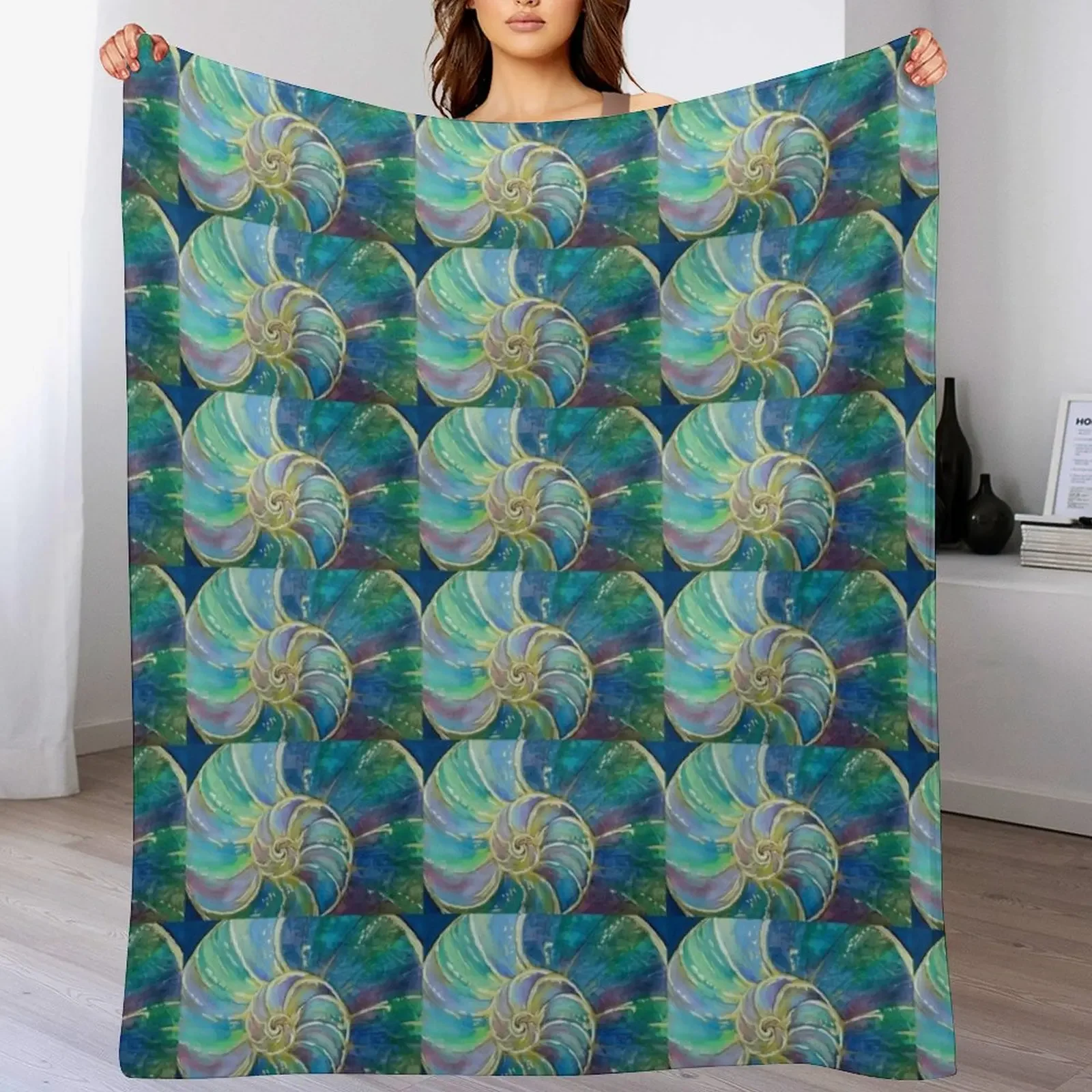 

Conch Shell by Judy Richardson 2019 Throw Blanket Weighted Soft Plush Plaid Warm Winter beds Blankets
