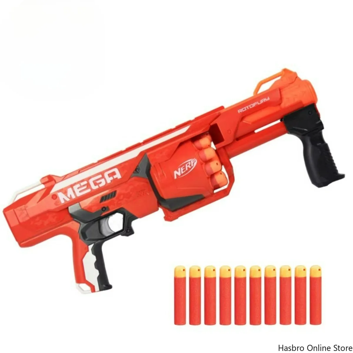 Hasbro NERF N-Strike Mega Series RotoFury Blaster with  10 Mega Whistler Darts