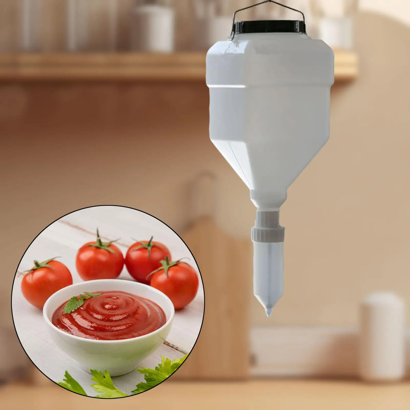 

Ketchup Bottle 5.5L Hanging Large Empty Condiment Squeeze Bottle for Catering Fast Food Food Trucks Commercial Kitchens Ketchup