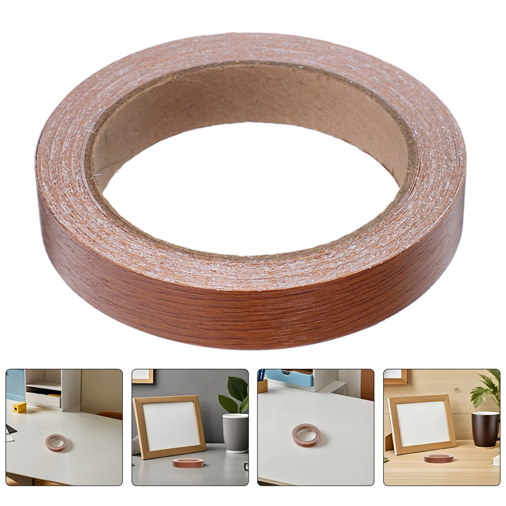 

2 Rolls Wood Grain Banding Self Adhesive PVC Coffee Color Floor Gap Repair Tape for Furniture Door Edge Decorative Trim for Home