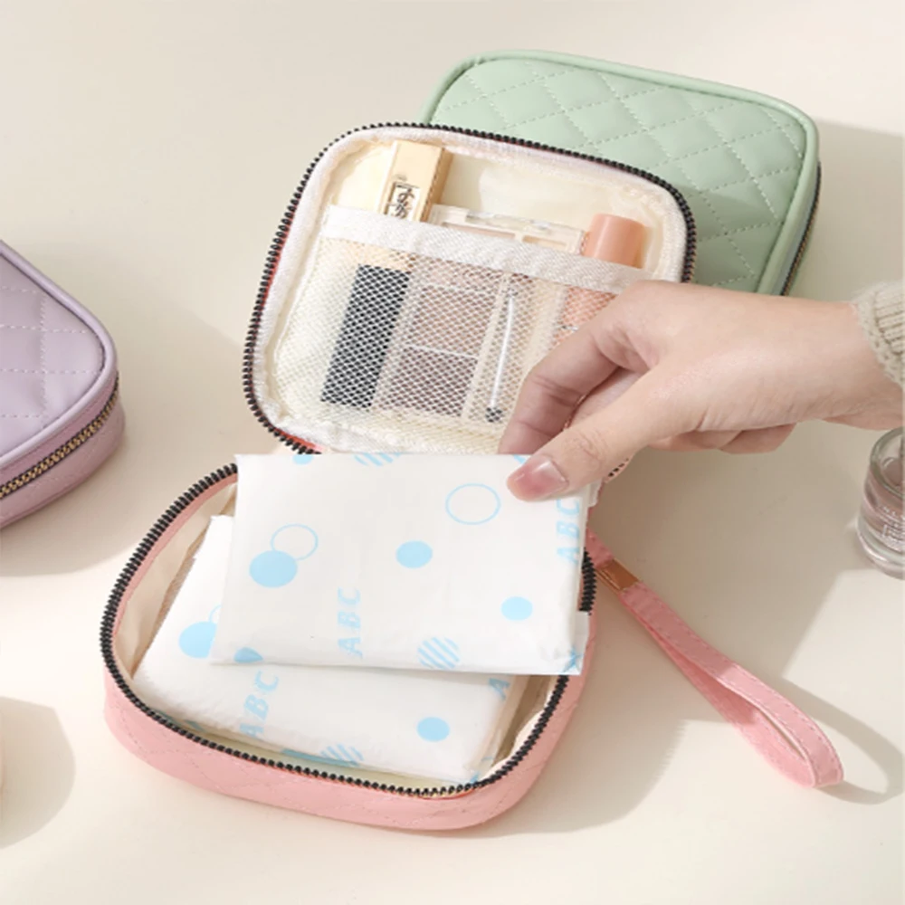 Sanitary Napkin Storage Bag,Period Bag, Period Pouch,Feminine Menstrual Pad Tampon Organizer