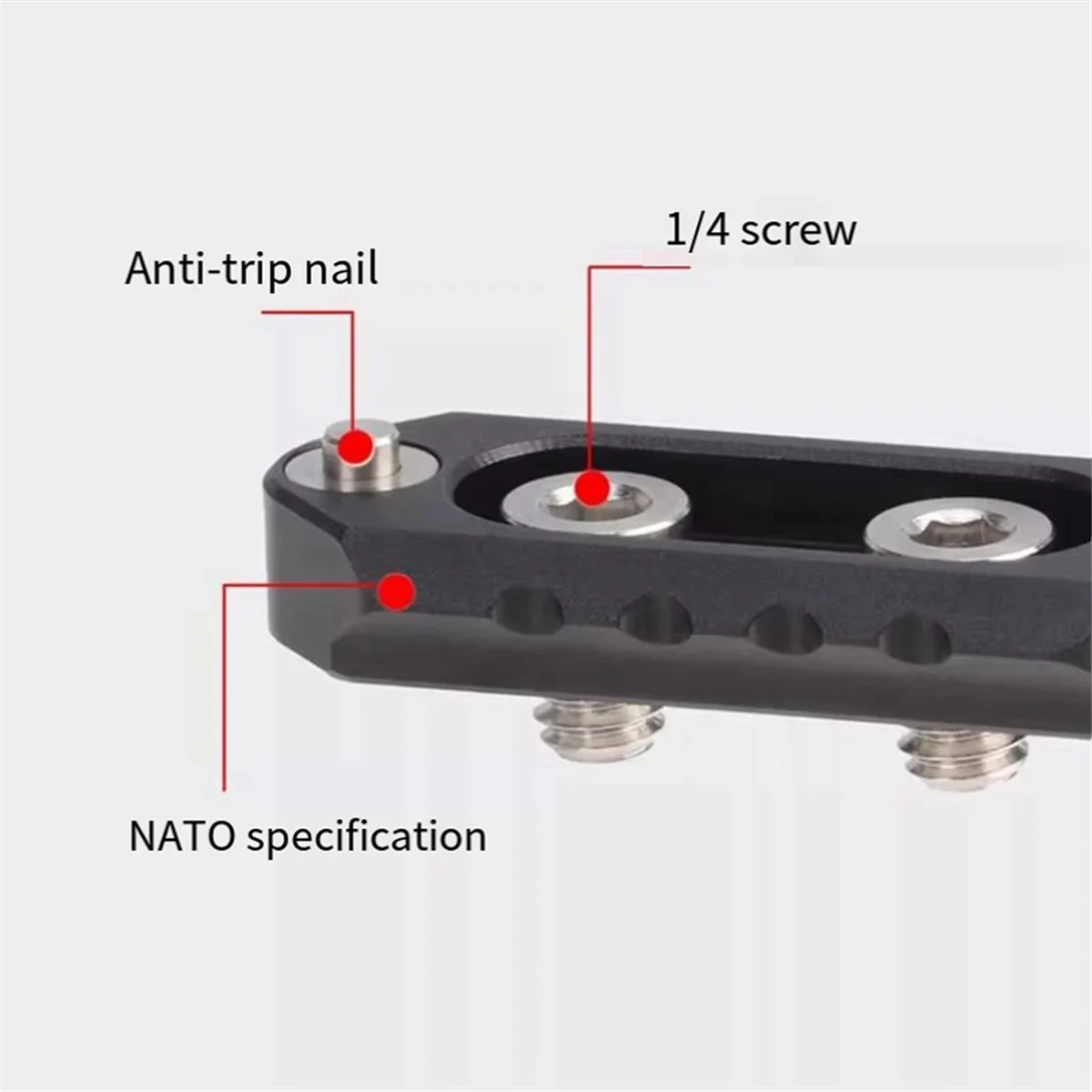 Controle deslizante de trilho para câmera, 4.9cm, universal, gaiola de coelho, alça de transporte, liberação rápida, trilho de câmera