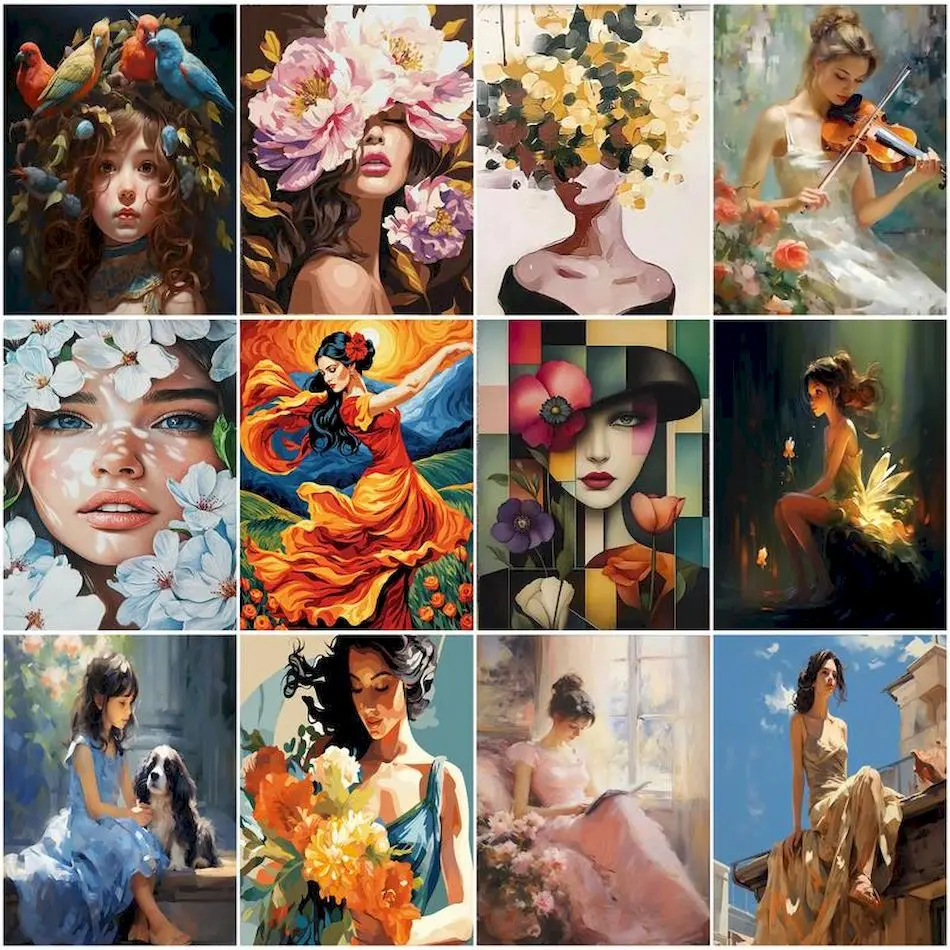 

RUOPOTY Oil Painting By Numbers Adults Crafts Markers By Numbers Women girls Framed Personalized Gift Wall Art Modern Acrylic