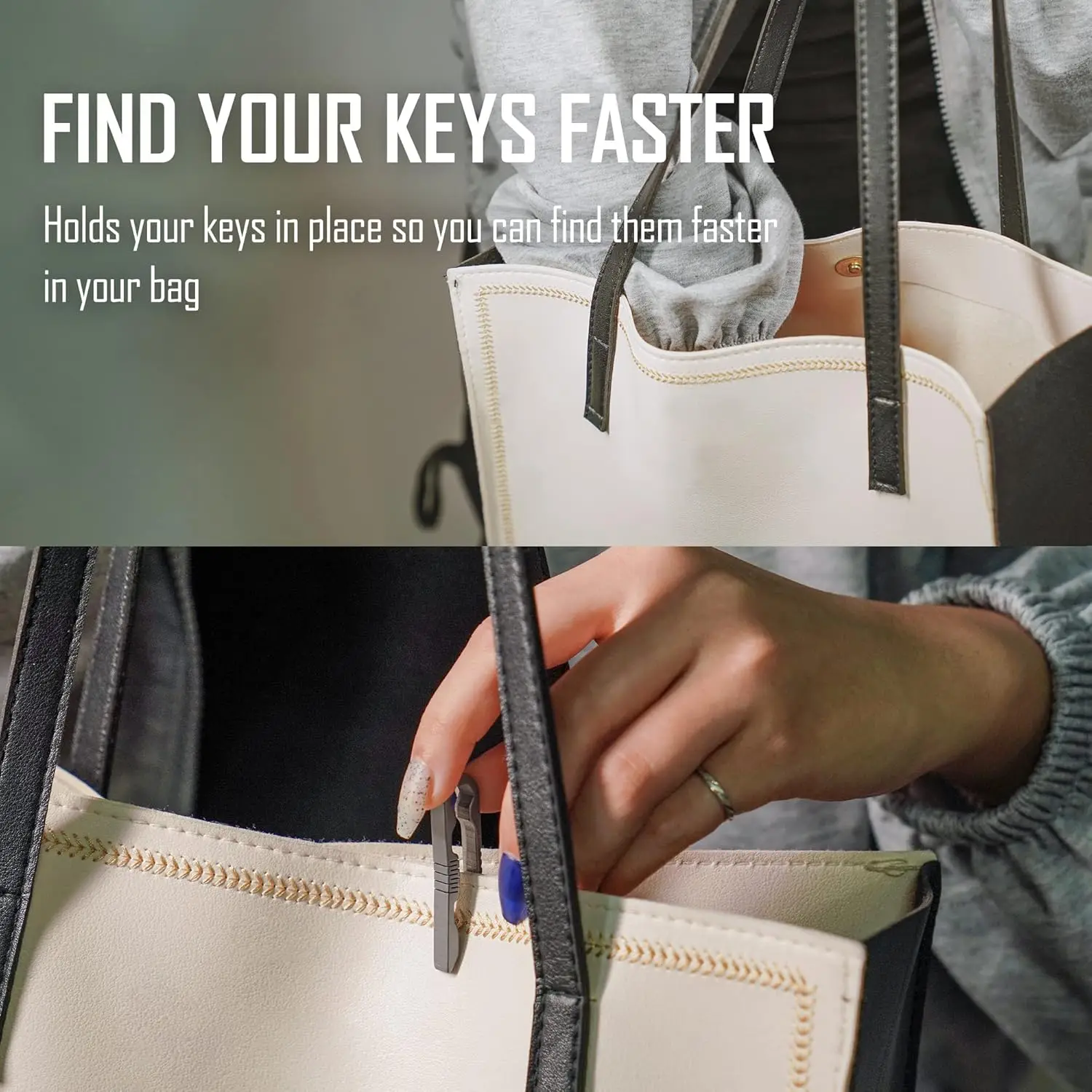 KeyUnity KM07 Titanium sleutelhanger zakclip met zeskantbitdriver