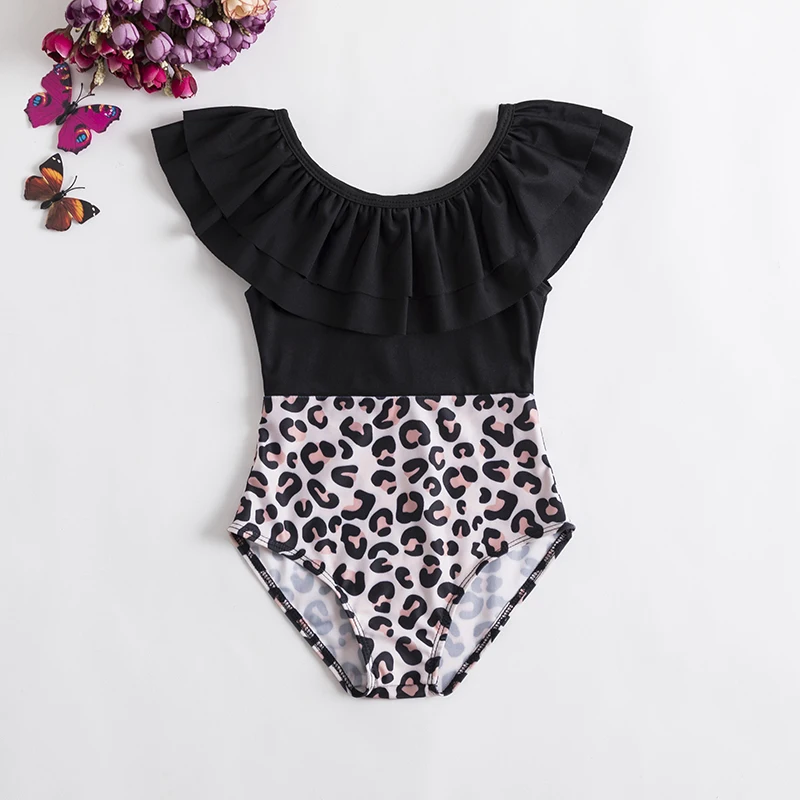 Girls Fancy One-piece Swimsuit 1-5Yrs Girls Sleeveless Swimming Wear 2024 Fashion Flower Swimwear For Children Summer Bathing