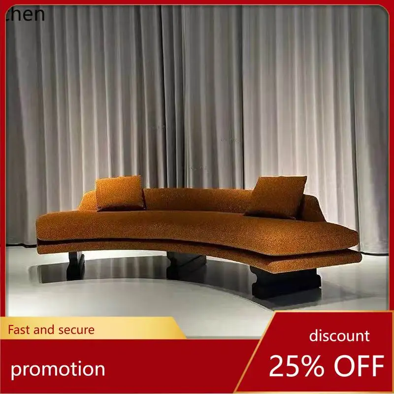 

CZ Minimalist Creative Combination Modern Living Room Wabi-Sabi Style Irregular Matte Fabric Curved Corner Sofa