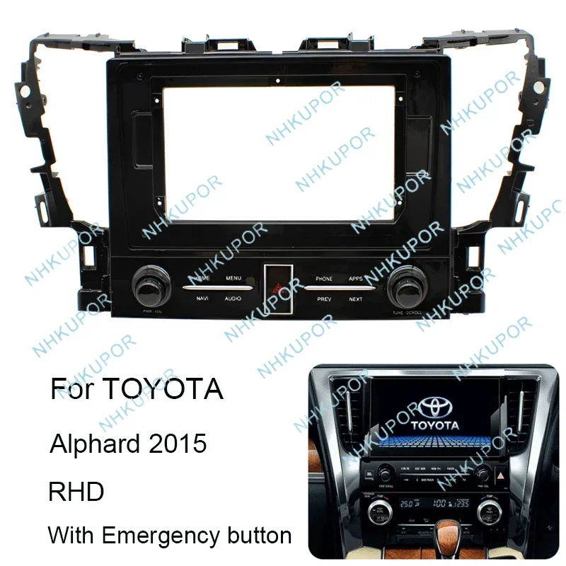 Car Radio Frame Kit For TOYOTA Alphard 2015 RHD Auto Stereo Install Dash Panel Fascia Mount Bezel