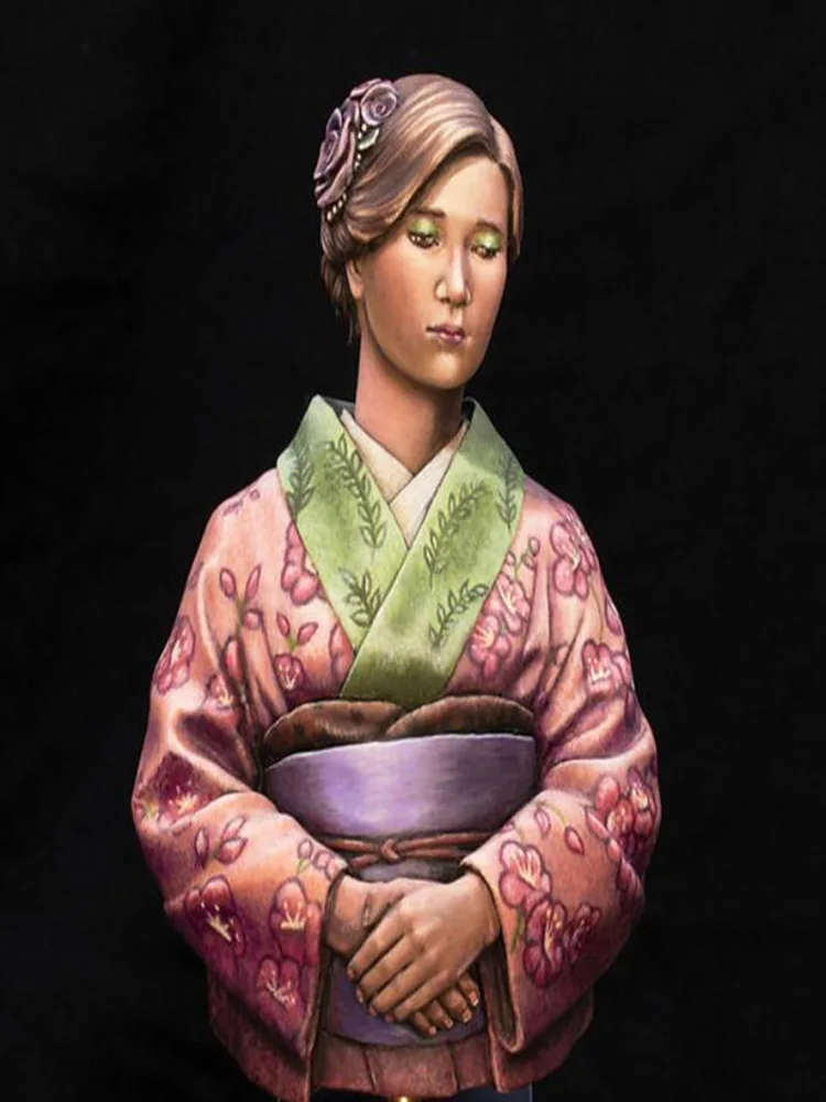 Soldier in resina 1/10 donna in kimono modello busto soldato Kit di costruzione di Figure non verniciate non assemblato