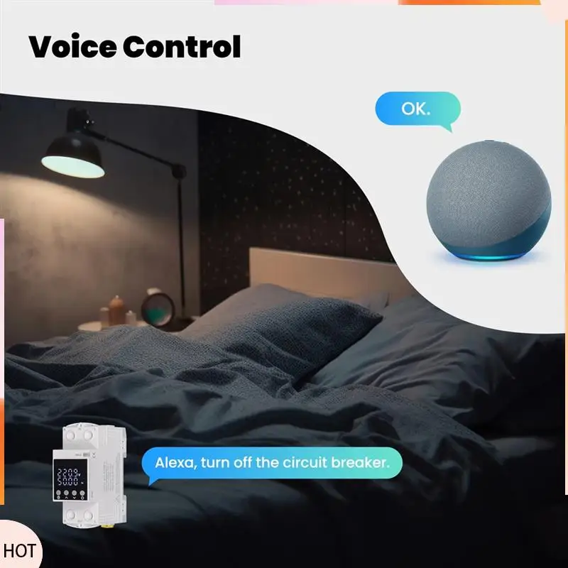 Novità Tuya Wifi Smart Circuit Breaker 80A-Alarm Soglia Set Monitor elettrico V0 Ritardante ignifugo Controllo APP