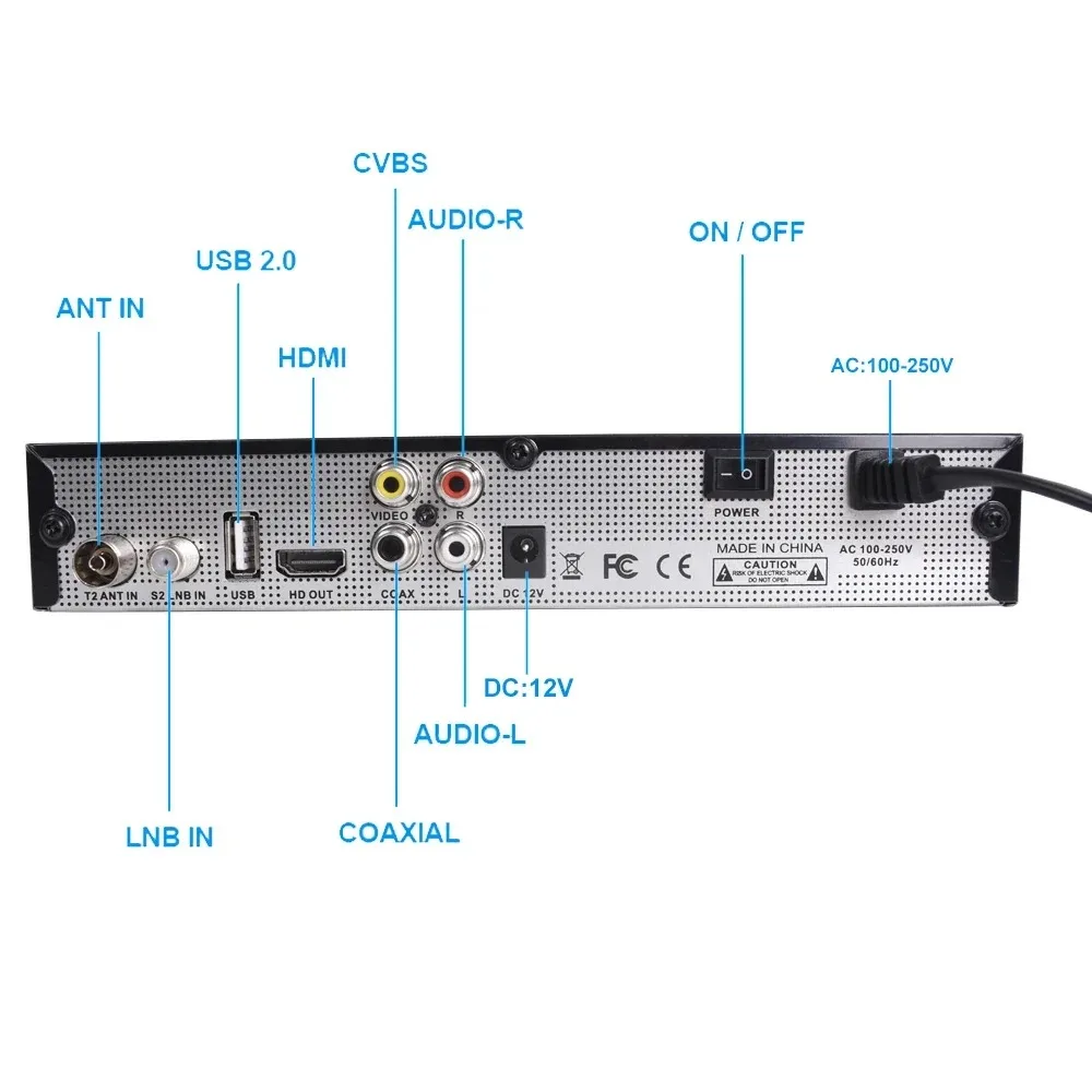 Receptor de satélite digital do Finder, DVB-S2 + T2, DVB-T2 Set-Top Box, H.264, Q-BOX, caixa de TV, HD, 1080p