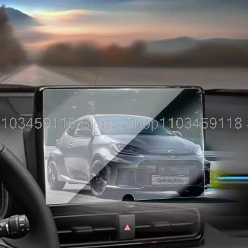 زجاج مقسى لسيارة Toyota GR YARIS 2024 2025 10.5 بوصة راديو المعلومات والترفيه LCD نظام تحديد المواقع شاشة الملاحة ملحقات واقية