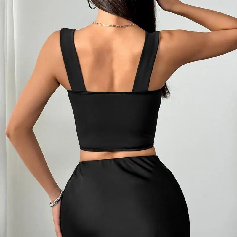 American style spicy girl style small camisole, vest for women to wear on the outside with a beautiful back mesh and a base shir