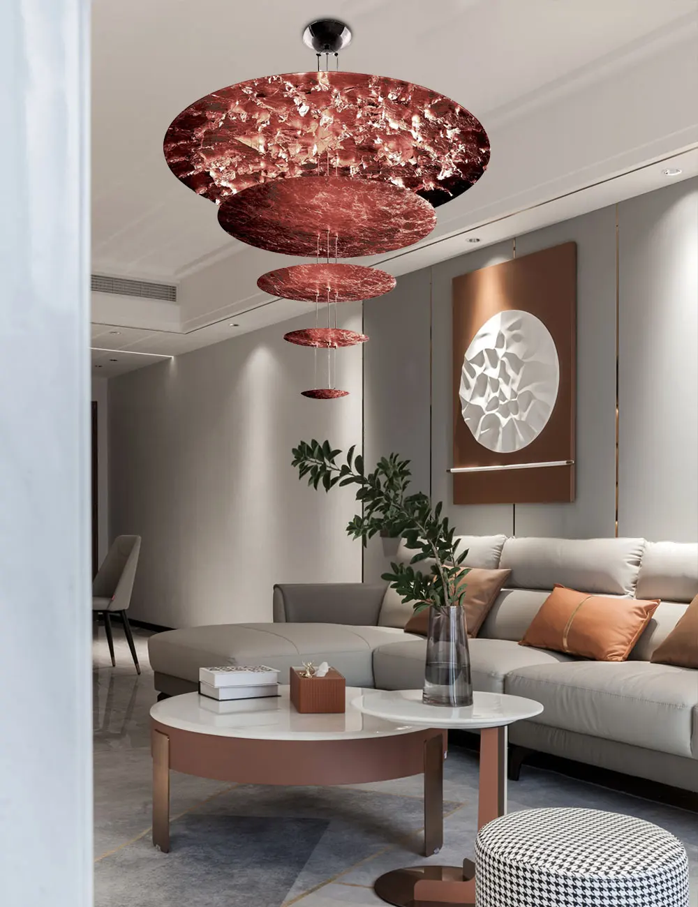 2 Layer Chrome Umbrella Dimmable LED Chandelier