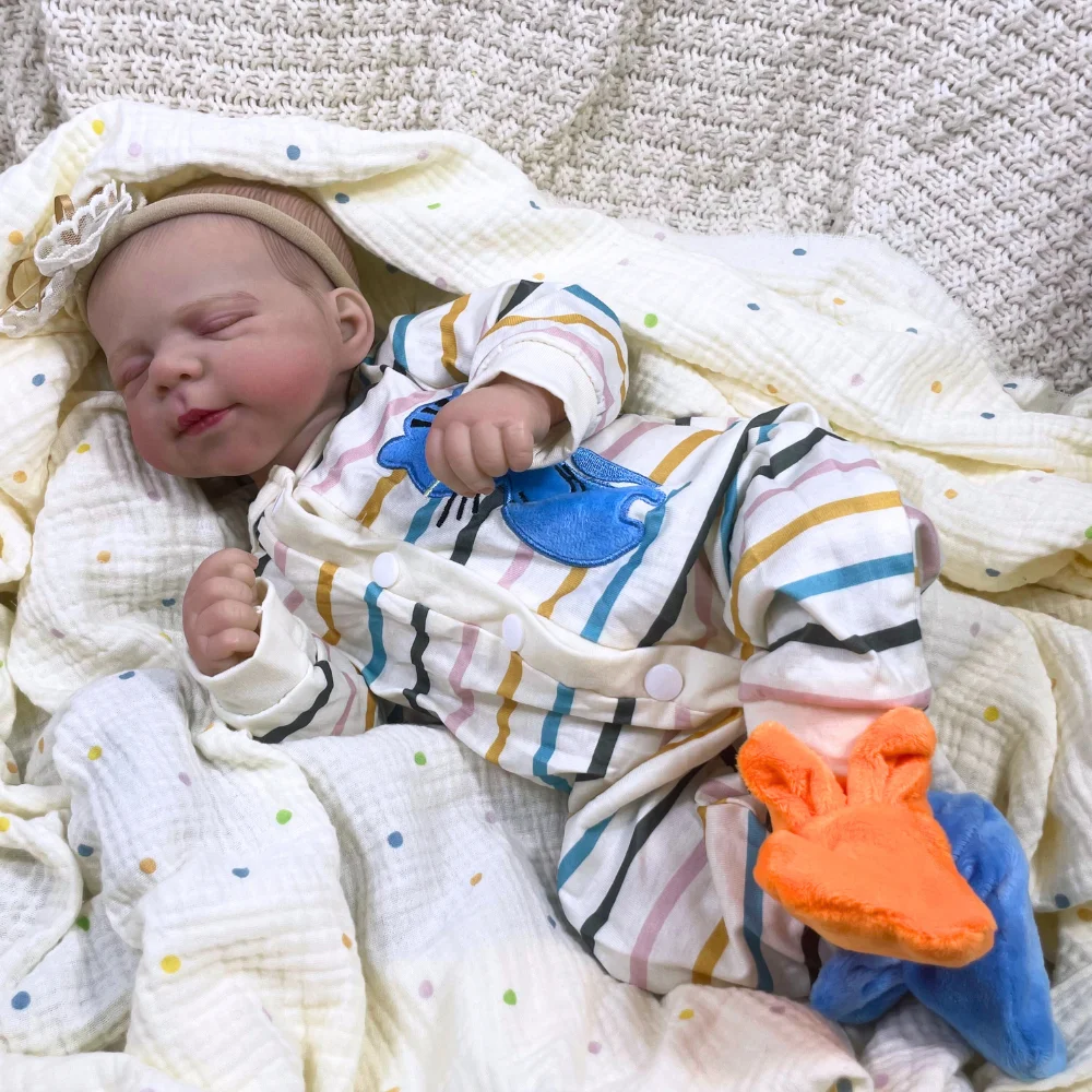 18 Polegada pascale reborn bebê boneca realista recém-nascido tecido macio corpo artesanal 3d pele veias visíveis presente de natal brinquedo boneca