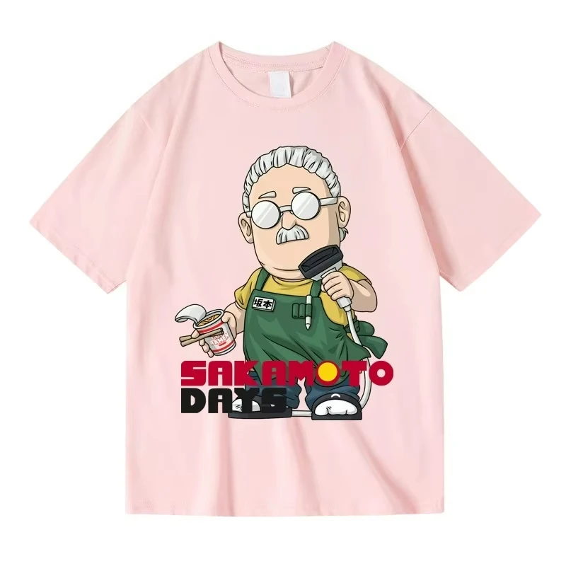 

New Japanese Sakamoto Taro Anime Second Dimensional Peripheral Printing Cotton Short Half-Sleeve T-Shirt Men's and Women's