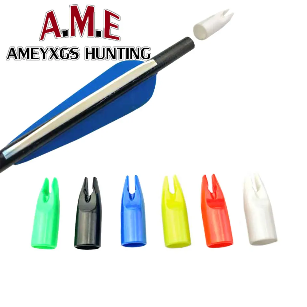 50Pcs Arrow Nocks for OD 8mm Arrow Shaft Archery Targeting Aiming DIY Arrow Tails Shooting Hunting Wood Carbon Glass Fiber Rod