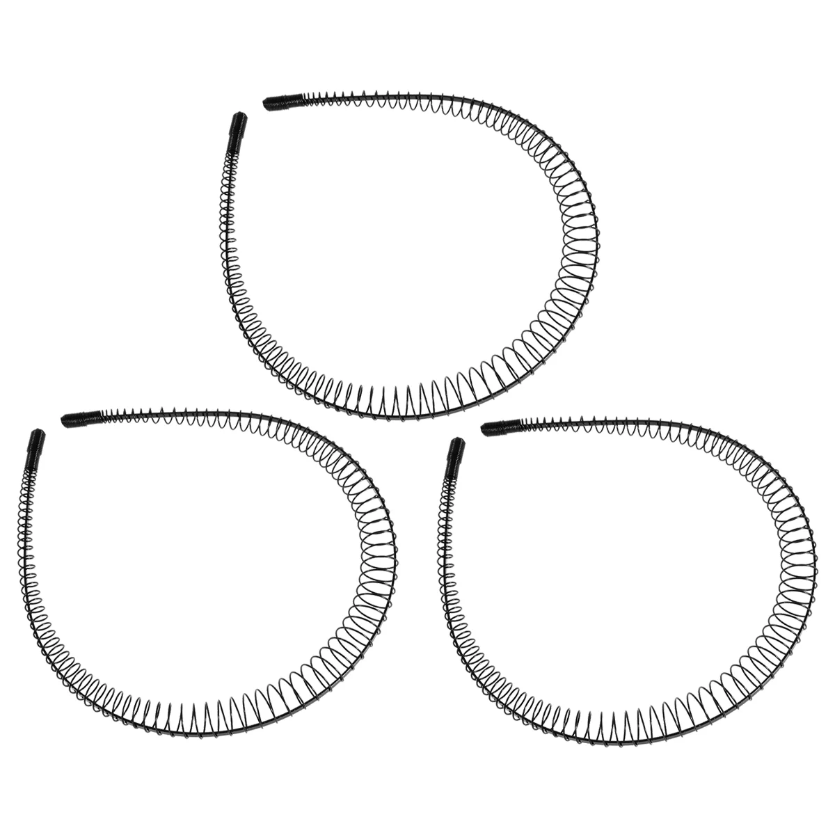 

3pcs Hair Hoops Hairbands Twining Round Teeth Comb Spring DIY Headband Hair Accessories (Black)