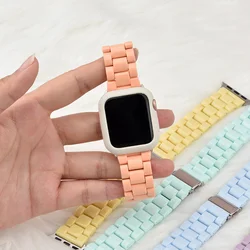 Resin Strap For Apple Watch Band ultra 46-49mm-42-40mm-44-41mm 45mm Watchband wrist link bracelet iwatch series10 9 8 7 6 5 4 SE