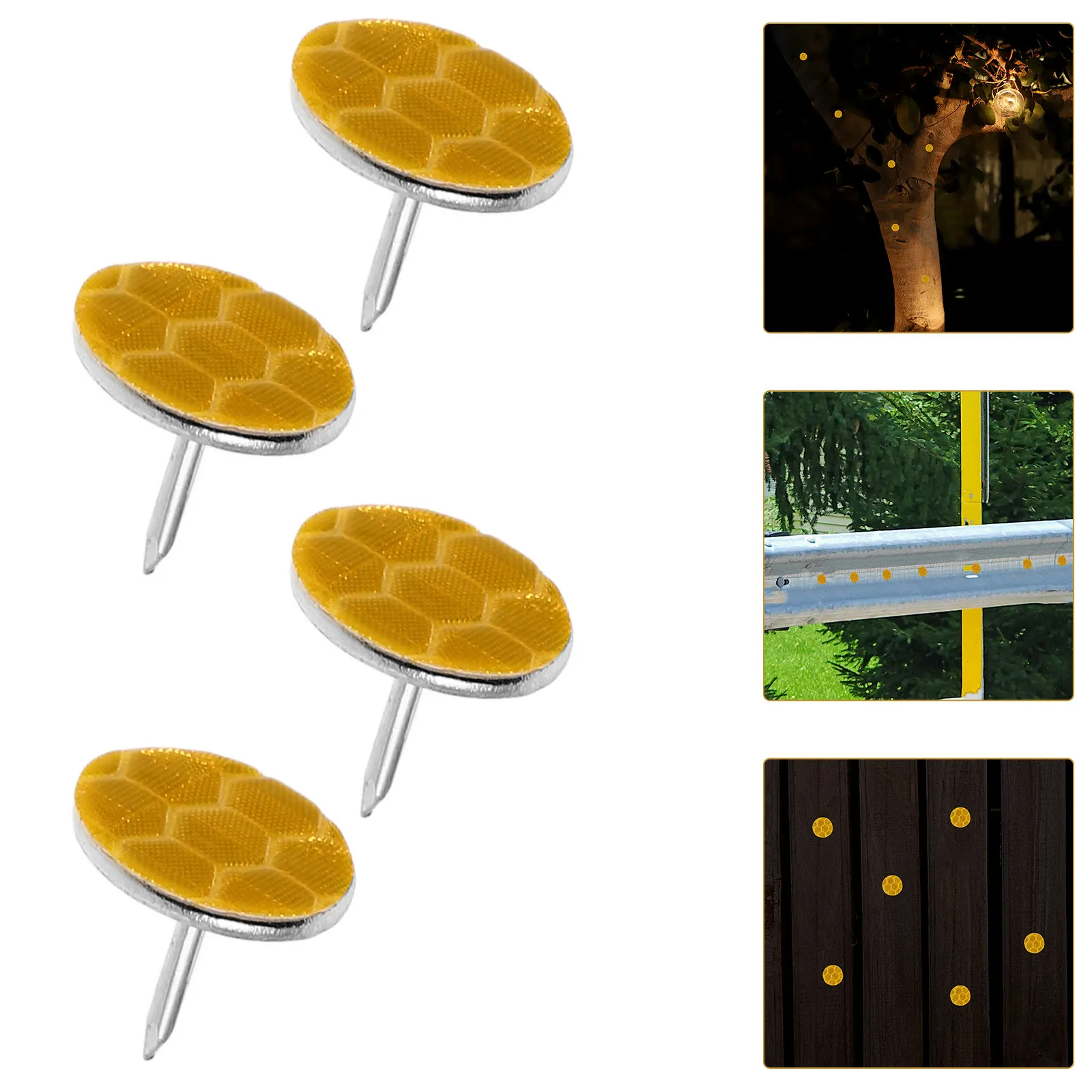 50Pcs Reflective Trail Markers Push Pins High Visibility Night Safety Outdoor Hiking Running Biking Hunting Tree Wall Post