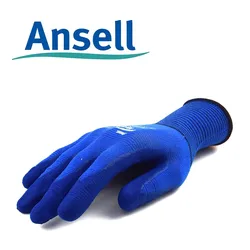 Ansell HYFLEX11-818 (1 par) azul Fotix espuma resistente ao desgaste nitrilo palma revestida forro de náilon azul luvas leves antiestáticas