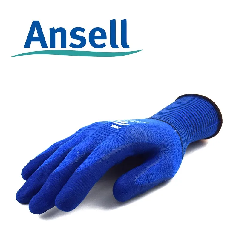 ansell hyflex11818 par azul fotix espuma resistente ao desgaste nitrilo palma revestida forro de nailon azul luvas leves antiestaticas 01