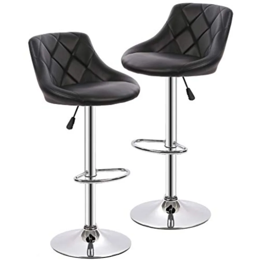

BestOffice Bar Stools Bar Stools Swivel Stool Height Adjustable Bar Chairs with Back PU Leather Swivel Bar Stool Set of 2 Kitch