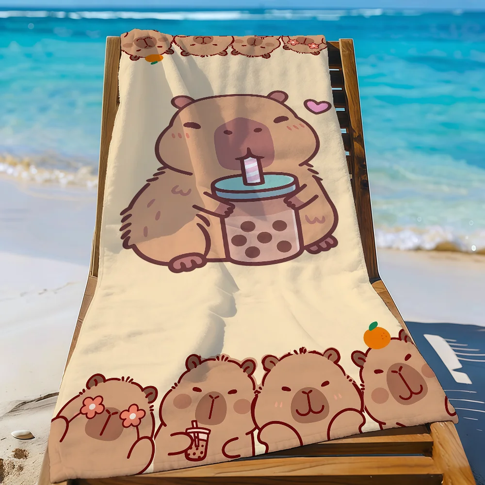 Cute Capybara Animal Large Towel Quick Drying Beach Towels Are Suitable For Swimming Pools Camping Yoga And The Gym