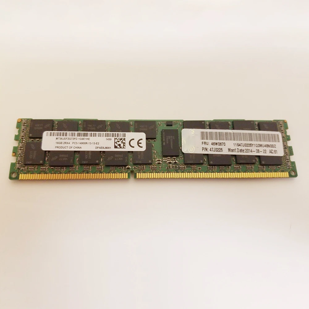 1PCS For IBM RAM 00D5048 46W0670 00D5047 47J0225 16GB DDR3 PC3 14900R 1866 REG Server Memory