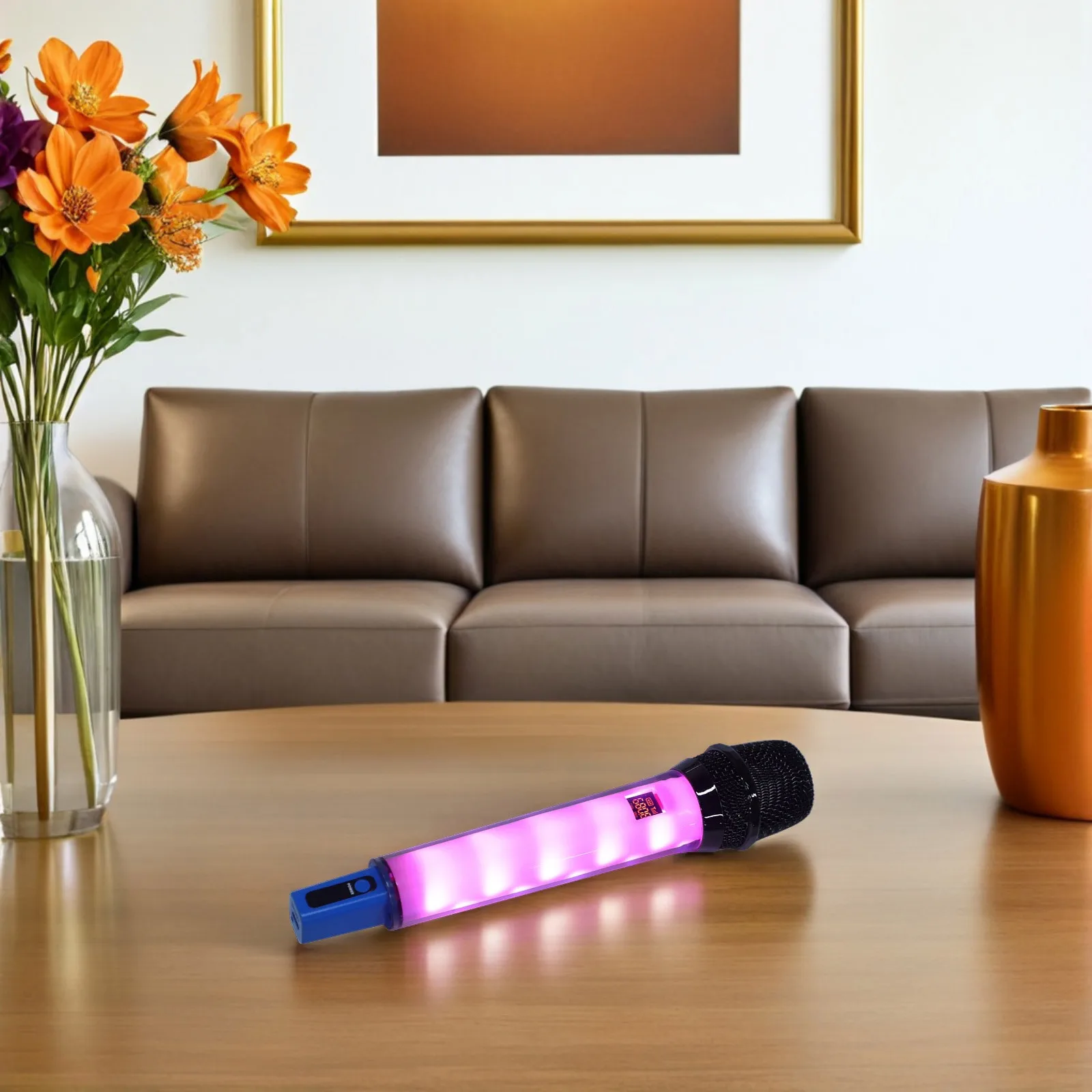 

Wireless Handheld Microphone Karaoke Portable Dynamic Mic Gradient Rgb Light Home Singing Speaker Mobile Phone Live Broadcast