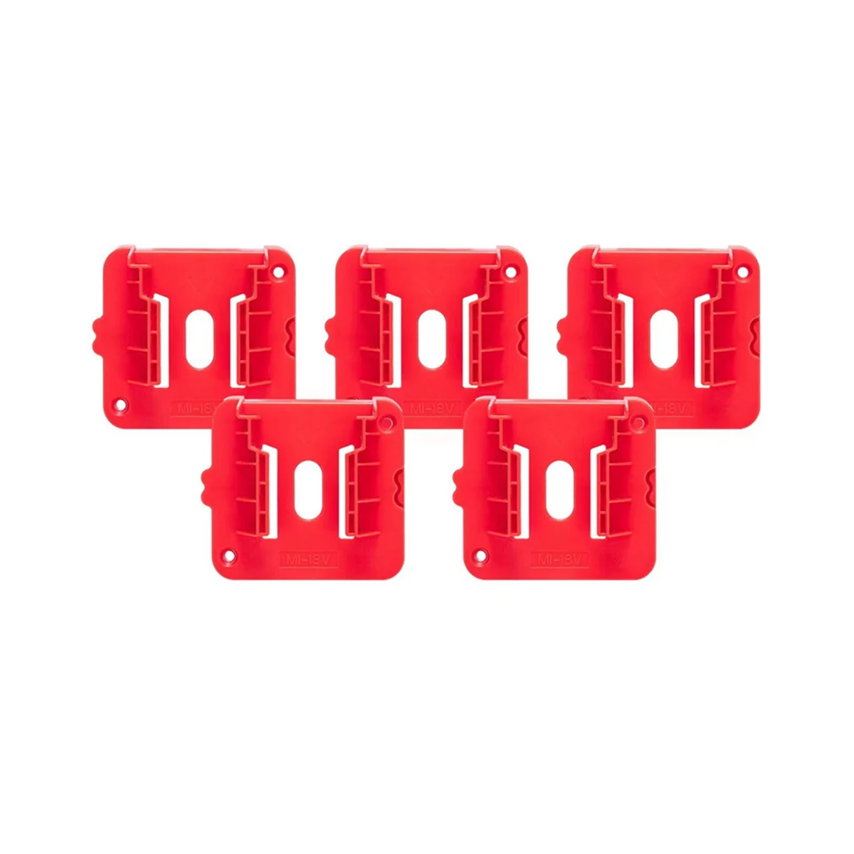 5Pcs Battery Holder for Milwaukee M18 18V Battery, Wall Mount Batteries Storage for Work Van, Shelf, Toolbox