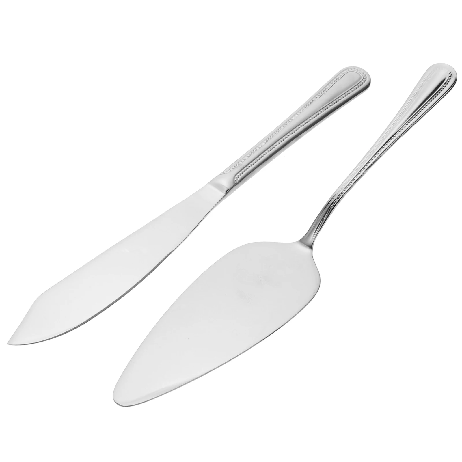 

Stainless Steel Cake Knife Spatula Set Silver Easy Clean Baking Tool Wedding Party Kitchen Utensils Cutting Dividing