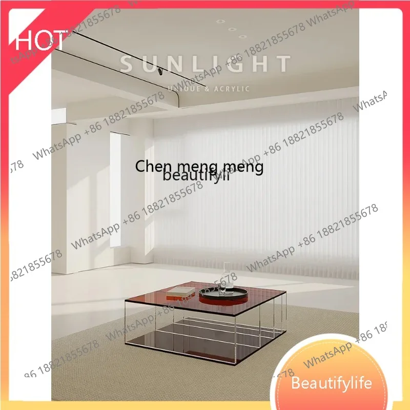 

new styleAcrylic Square Minimalist Modern Simple Coffee Table Living Room Home Small Apartment Non-Glassss 1001