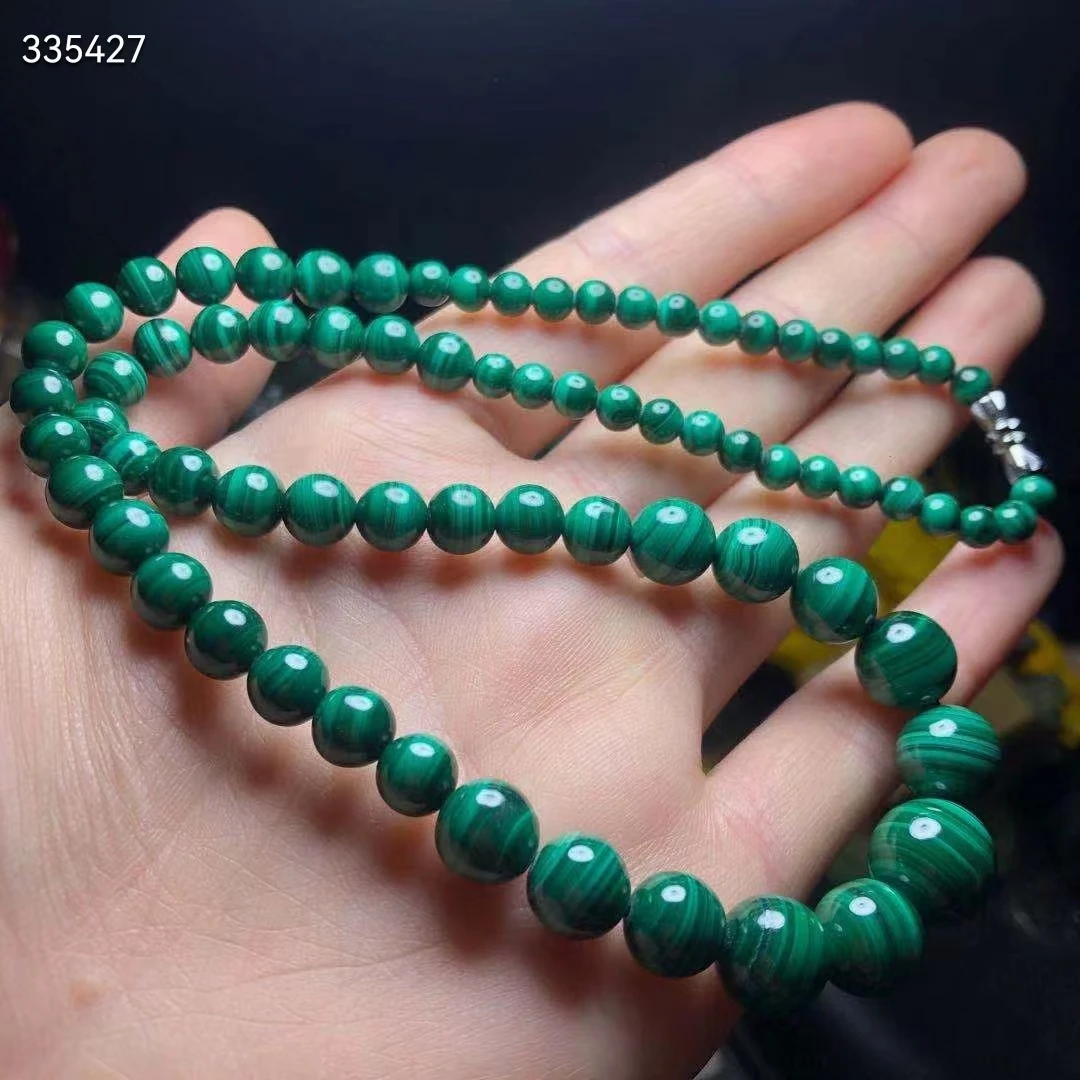 

Natural Green Malachite Chrysocolla Beads Pendant Necklace 5-12mm Malachite Pendant Round Beads Gemstone Woman MenAAAAAAA