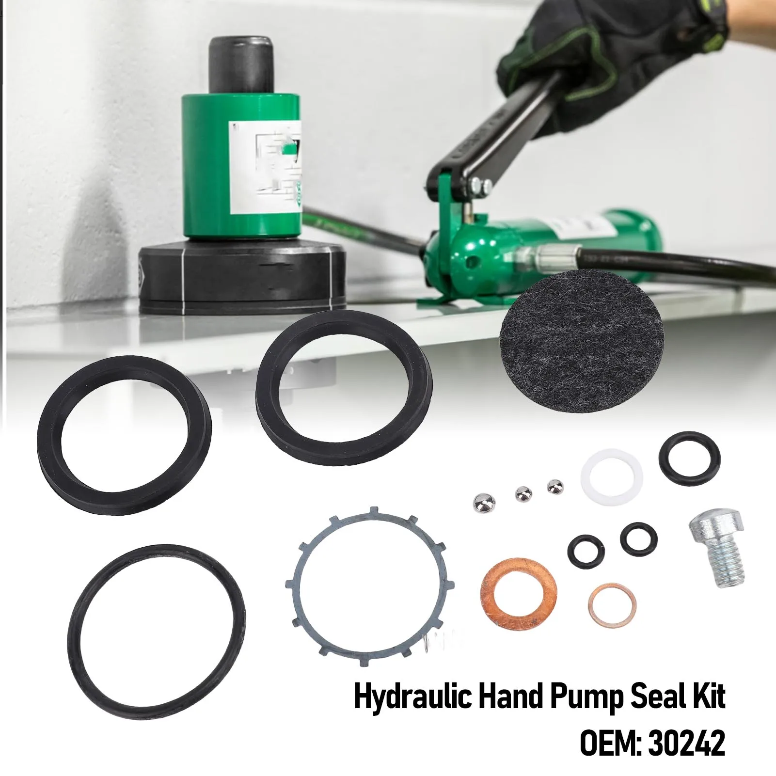 

30242 Hydraulic Hand Pump Seal Kit Rubber Wearproof Excellent Sealing for Greenlee Model 767 Hydraulic Hand Pump BG Series