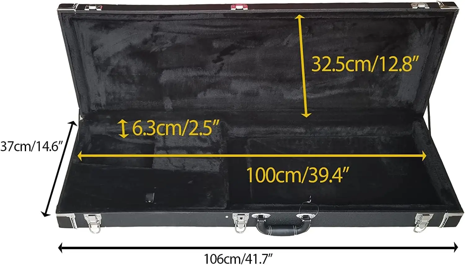 Electric Guitar Hardshell Case, Rectangular Wooden Hardshell for TL St, SG-Type Guitars with Locking Pad