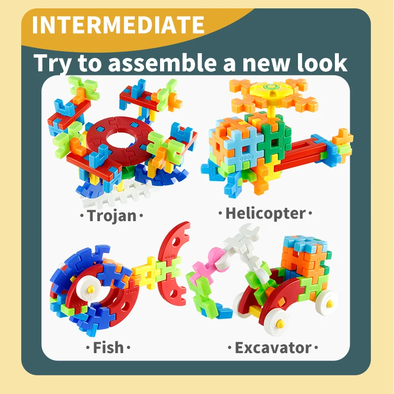 Large Granule Building Blocks Stacking Toy(Random Colors) for Christmas/Halloween/Thanksgiving/Easter/New Year/Back-to-School