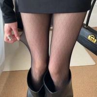 Sexy Diamond Net Black Pantyhose Sheer Stretch Tights for Women's Lace-Like Slimming Stockings Comfortable Everyday Wear