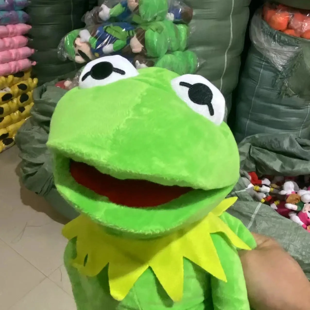 1pKermit De Kikker Grappige Pluche Pop Handpop Schooltas Kikker Dier Knuffel Grote Pop Ventriloquist Prestaties Props Voor Baby