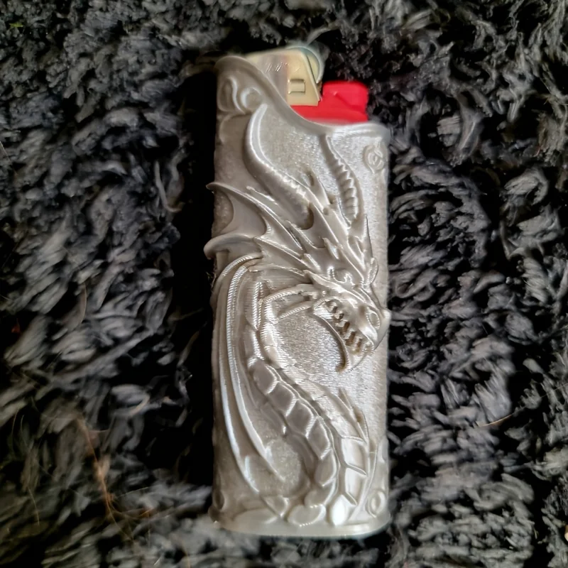 Gothic Embossed Dragon Lighter Case 3D Printed Relief Dragon Lighter Sleeve Lighter Ornament Protective Cover Pocket Decor Gifts view 3