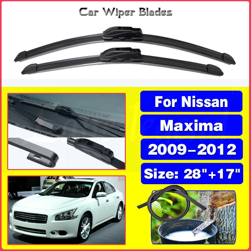 Car Front Wiper Blades For Nissan Maxima 2009 2010 2011 2012 Windshield Windscreen Front Window 28\