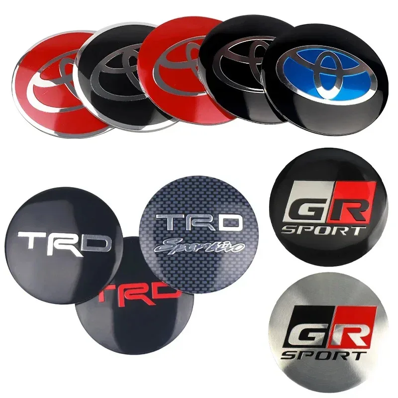 4Pcs 60MM Car Wheel Center Hub Caps Badge Tire Rim Covers For Toyota Fortuner Chr Verso Prius Hiace Yaris TRD Corolla GR Sport view 3